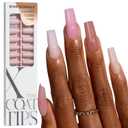 BTArtboxnails XCOATTIPS Bare 5-Shades Nude Press on Nails - 4-Week Wear Medium Coffin Press on Nails, Easy to Apply, Soak Off, Salon Quality Value at Home, 16 Sizes - 160 Fake Nails