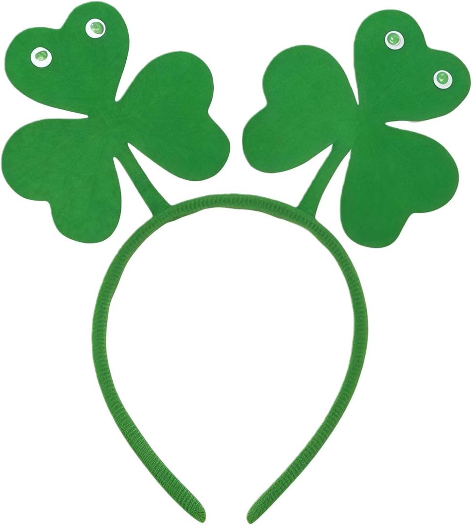 St. Patrick's Day Headband Shamrock Hairband Green Clover Hair Hoop Hair Accessories Saint Patrick's Day Headpieces for Irish Festive Parade Party Supplies