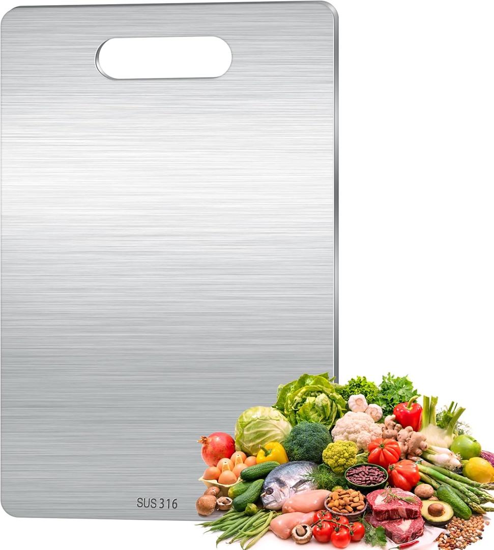 Palksky Titanium Cutting Board, Stainless Steel Cutting Board For Kitchen, Titanium Chopping Board - 13.4"L x 9"W