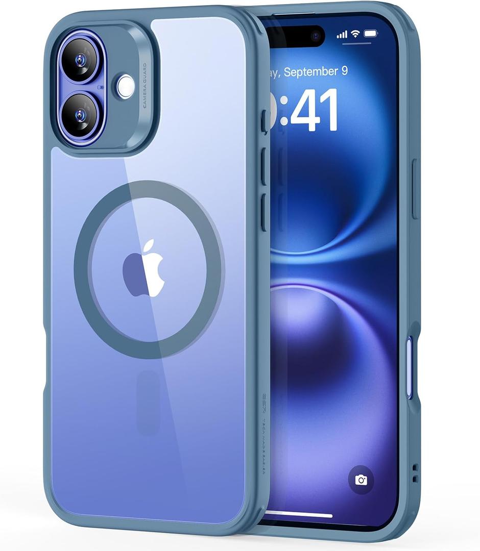 ESR for Phone 16 Plus Case, Compatible with MagSafe, Shockof Military-Grade tection, Magnetic Phone Case for Phone 16 Plus, Classic Hybrid Case (HaloLock), Clear Blue