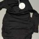 ANRABESS Women's Fall Long Sleeve Short Dress Rib Knit 2025 Fashion Basic Slim Fit Party Cocktail Night Bodycon Mini Dresses (X-Small, Black)