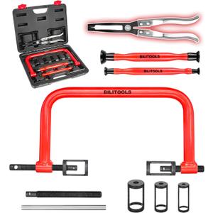 BILITOOLS 13pcs Valve Spring Compressor Tools with Straight Valve Stem Seal Plier, Valve Lapping/Grinding Tool