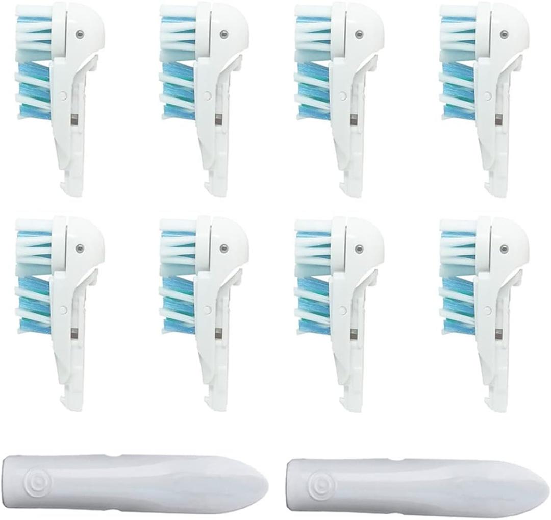 Sensitive Replacement Toothbrush Heads Compatible with Oral-B Cross Action Power 3733 4732, Rotating Powerhead and Crisscross Bristles (White)