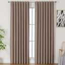 Airwill Natural Linen Blackout Curtains,Thermal Insulated Length Drapes for Living Room, Set of 2 Panels, Back Tab/Rod Pocket (72"W x 108"L (Pack of 2))
