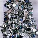 Chuangdi 24 Pcs Christmas Ball Ornaments for Tree Black and White Tree Decorations Modern Striped Swirl Polka Dots Hanging Ball 2.36'' Plastic Balls for Holiday Hanging Decor (Mixed Print)