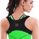 Posture Corrector for Women and Men, Adjustable Back Brace for Spine Alignment and Posture Support, Upper Back Pain Relief, Comfortable and Effective Back Brace for Better Posture (Medium) (Black)