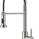 FORIOUS Kitchen Faucets, Brushed Nickel Kitchen Sink Faucet with Pull Down Sprayer, Commercial Kitchen Faucet Stainless Steel, Classic Single Handle Pull Out Sink Faucets for RV Laundry Utility Room