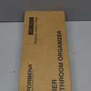 Forbena Bathroom Organizer Countertop, Counter Organizer for Bathroom Decor, Wooden Sink Shelf for Vanity Storage, Makeup Tray for Perfume Skincare Bedroom Kitchen Corner (2 Tier, White and Gold)