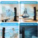 Uthfy Tower Fan for Bedroom, 120° Oscillating Standing Fan with Quiet Sleep Mode, 3 Speeds & 3 Modes, 7.5H Timer, Remote/Touch Control, Bladeless Floor Fans for Living Room, Office, Black