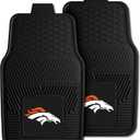 FANMATS 8768 NFL - Denver Broncos 2-pc Vinyl Car Mat Set for Front Seats | Black | 17"x27" | Bronco Head Primary Logo