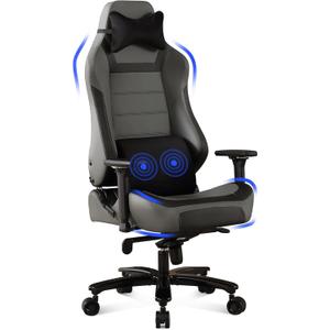 Blue Whale 450lbs Gaming Chair High-Back Big and Tall Gaming Chair Ergonomic Gaming Chair with Massage Function for Adults Ergonomic Heavy Duty Office Chair with Widen Metal Base