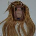 MY-LADY Human Hair Toppers for Women Real Remy Hair 150% Density 7 * 13CM Silk Base with Bangs Clip in Hair Pieces Straight Hairpiece for Thinning Hair 18 Inch #06 Light Brown
