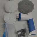 Electric Spin Scrubber, IEZFIX Electric Cleaning Brush Bathroom Shower Scrubbing Cleaner Brush Power Scrubber Cordless with 4 Replaceable Brush Heads for Bathtub, Tile, Floor, Toilet, Kitchen - Blue (03 Lichen Blue)