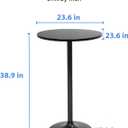 FDW Bistro Pub Table 2 Pack 40 Inch Height Cocktail Table Round Bistro Bar Table for Home and Kitchen Dining, Fixed Height, Black, 2