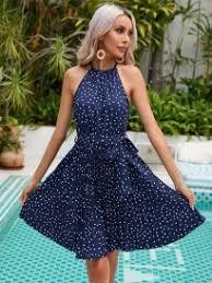 OUGES Women's 2025 Summer Dresses Halter Neck Hawaiian  Medium OUGES Women's 2025 Summer Dresses Halter Neck Hawaiian  Medium