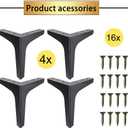 GOSCHE 7 Inch Metal Furniture Legs, Legs for Furniture Set of 4,Modern Style Replacement Couch Legs for Dresser Chair Bed Cabinet Table Ottoman Cupboard DIY Replacement Sofa Feet