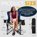 Overmont Oversized Folding Camping Chair - 450lbs Support with Padded Cushion Cooler Pockets - Heavy Duty Collapsible Chairs for Sports Garden Beach Fishing, 1pc