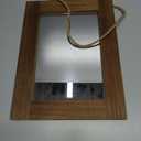 DECORKEY Rectangle Wall Mirror for Bathroom, Distressed White Wood Decor with Hanging Rope for Rustic Home Decor, Vanity, Living Room 12"16"Wooden