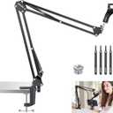 Neewer Microphone Arm Stand, Suspension Boom Scissor Mic Arm Stand with 3/8 to 5/8 Screw and Cable Ties Compatible with Blue Yeti, Snowball, Yeti X, Quadcast and Other Mics, Max Load 1.5kg