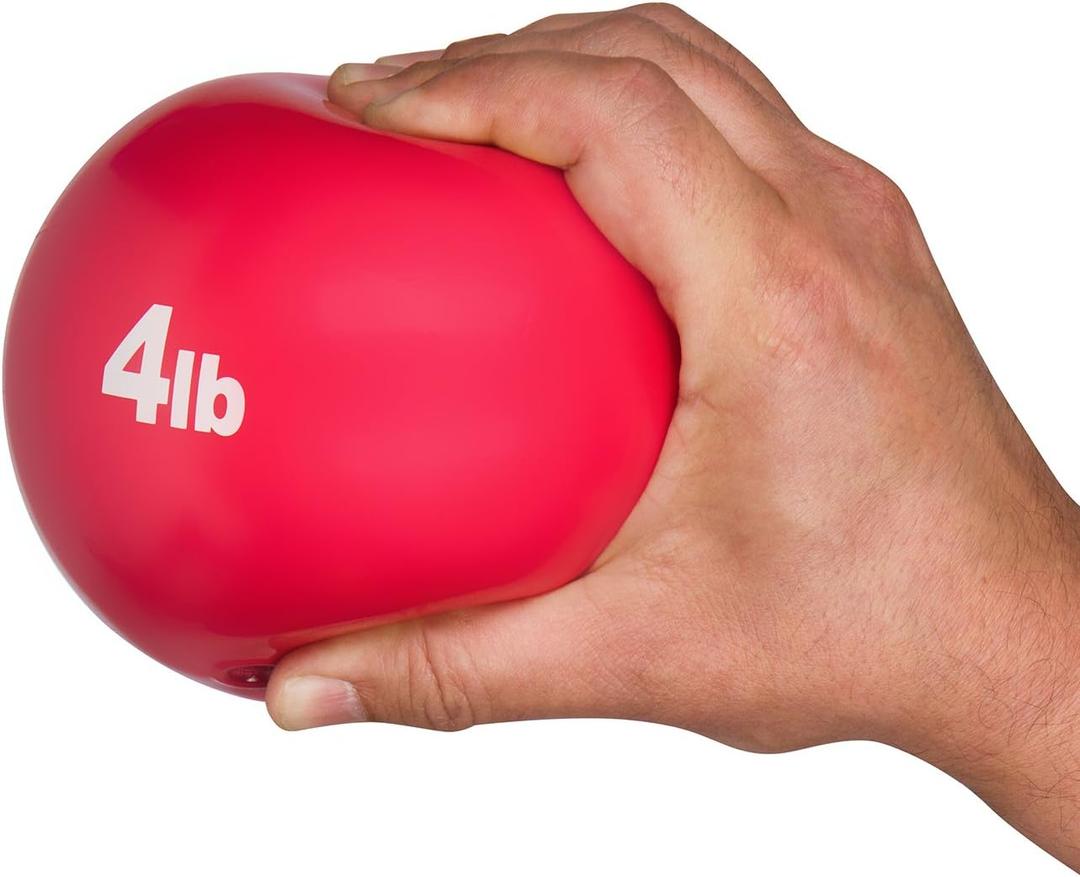 Trademark Innovations Weighted Toning Exercise Ball - Set of 2 (4lbs, Red)