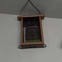 Kingsyard Metal Mesh Bird Feeder for Outdoors Hanging, Finch Feeder for Nyjer/Thistle, Sliding Mesh & Built-in Perch, Recycled Plastic, Brown
