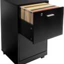 File Cabinet - 2-Drawer Cabinet with Lock and Deep Drawer Storage - Rolling Filing Cabinet for Under The Desk, Home, or Office by Lavish Home (Black)