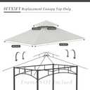 Grill Gazebo Replacement Top, 5 * 8 Outdoor BBQ Top Cover, Double Layer BBQ Gazebo Top Canopy for Model #L-GG001PST-F (Gray)