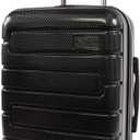 ORIGINAL PENGUIN Crimson 21" Hardside Carry-on Spinner Luggage, Telescoping Handles, Black, One Size