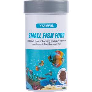 Small Fish Food Pellets - Sinking Micro Granules,High Protein Color Enhancer for Betta,Guppies,Tetras & Tropical Fish(2.8oz)