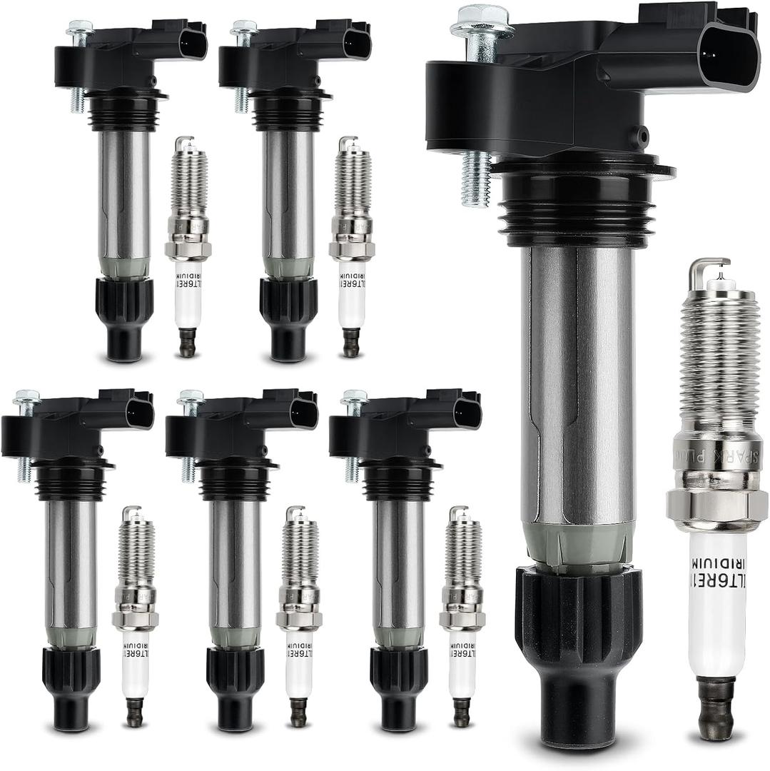 UF569 Ignition Coil &12622561 Double Iridium Spark Plug For Buick Allure Enclave LaCrosse/Cadillac ATS XTS CTS SRX STS/Chevy Impala Malibu Equinox Traverse/GMC Canyon Acadia Terrain/Saturn/Suzuki