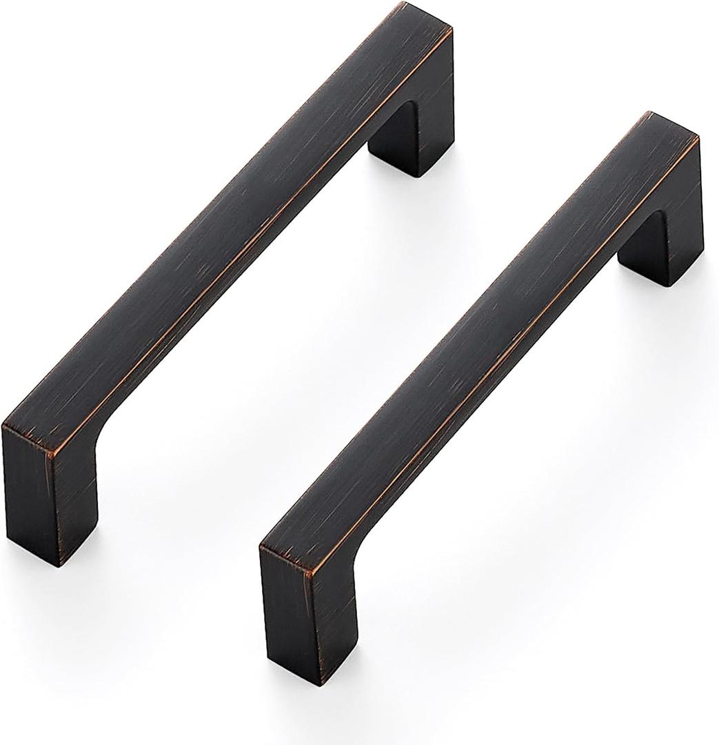 Ravinte 30 Pack Solid 3-1/2 Inch Kitchen Square Cabinet Handles Oil-Rubbed Bronze Cabinet Pulls Drawer Pulls Kitchen Cabinet Hardware Kitchen Handles