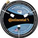 Continental Premium Garden Black Heavy Duty Cold Water Garden Hose, 5/8in Inside Diameter x 50ft Length, Male x Female Garden Hose Thread