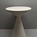 COVLON Small Drink Table, Round Martini Table, Drum End Table Side Table, Metal Accent Table,for Small Space Living Room, Bedroom, Dirt, 13.50"d X 13.50"w X 19.75"h