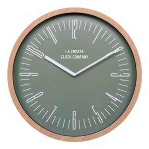 La Crosse Clock 404-3041D 16-inch Ellwood Analog Quartz Wall Clock