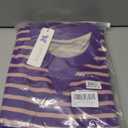 Darong Women Striped Oversized Sweatshirt Long Sleeve Crew Neck Shirt 2024 Fall Pullover Top Trendy Preppy Clothes 9071 Deep Purple Pink M