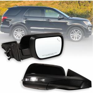 Right Passenger Side Mirror Fits 2011-2019 Ford Explorer With Blind Spot Power Heated Turn signal Puddle Light Without Power Folding 9Pins Replaces GB5Z-17682-TCPTM
