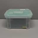 15qt Clear Medicine Organizer Storage Box with Tray, Plastic First Aid Box Empty, Thickened Medicine Container Chest, Multipurpose Medical Case with Labels, Medicine Caddy with Lids Handles (Green)