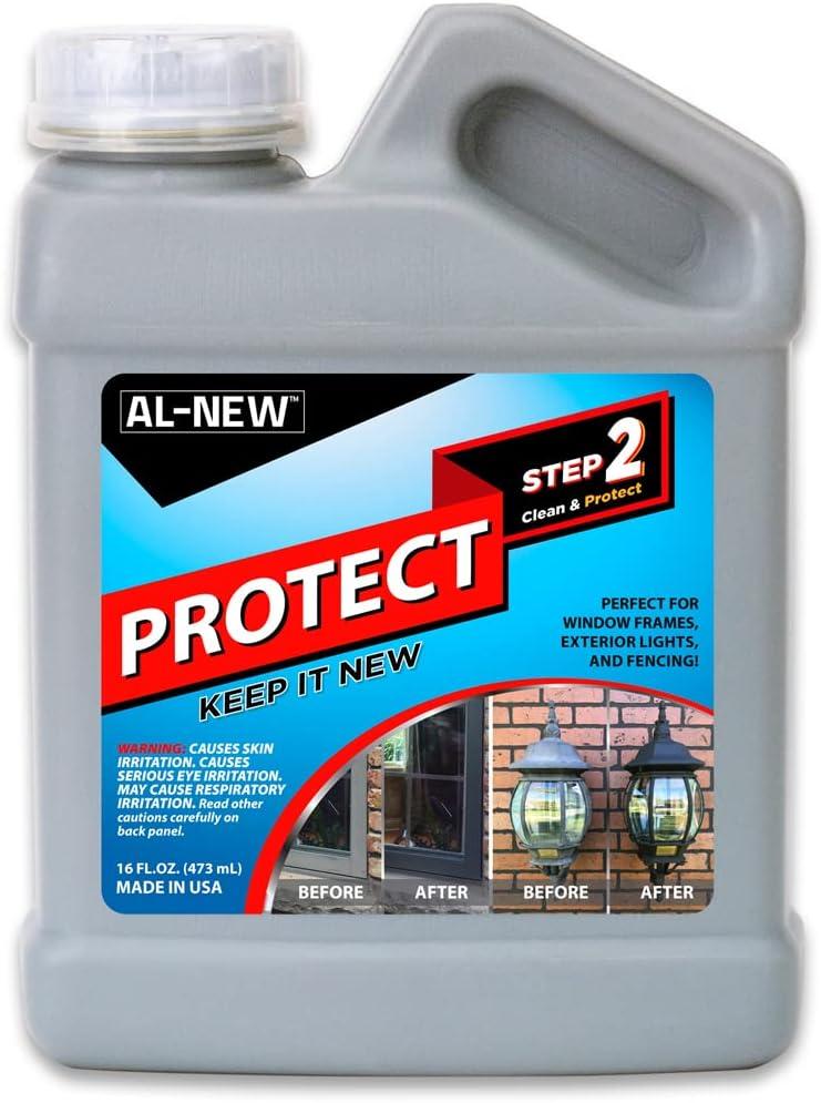 AL-NEW Step 2 Protect | Restoration Solution for Outdoor Patio Furniture, Garage Doors, Window Frames, Exterior Lights & Fencing (16 Ounce)