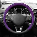 FH Group Geometric Chic Microfiber Leather Steering Wheel Cover Universal Fit for Cars & SUVs Purple
