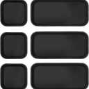 Wenqik 6 Pcs Silicone Bathroom Vanity Trays for Counter Multifunctional Bathroom Counter Tray Multipurpose Decorative Tray for Kitchen Desk Kitchen (Black)