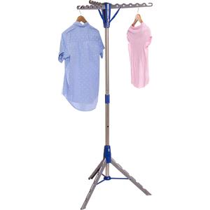 Honey-Can-Do 64-Inch Steel Tripod Clothes Drying Rack, Foldable Collapsible Laundry Stand with 3 Rotatable Arms, Holds 30 Hangers, Space-Saving Indoor Outdoor Air Dry Rack, Blue, 30 lbs