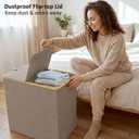 efluky Laundry Hamper with Lid, Double Laundry Basket with 2 Removable Bags, 2 Section Laundry Bin with Bamboo Handles for Bathroom, Bedroom & Laundry Room, 140L (36.9 Gallon) Oat