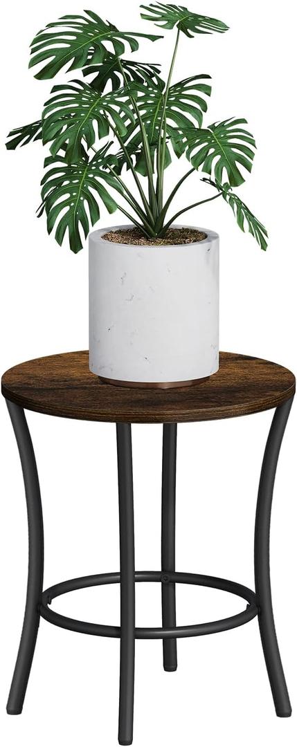 YINMIT Plant Stand Indoor, Round Plant Pots,Flower Pots for Indoor Plants, Adjustable Plant Shelf for Multiple Plant , Corner Plant Stand for Living Room Balcony Patio & Garden (Brown, Small) (13.1 In-Height)