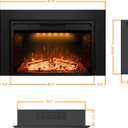 Electric Fireplace Insert Trim Kit for 43 inch Fireplace Electric Inserts, Metal Construction Plates, Black-B09R1X7MZR