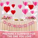 18 Pcs Valentine's Day Heart Shaped Honeycomb Balls Tissue Paper Honeycomb Balls Paper Party Decorations Ideal for Valentine Wedding Engagement Birthday Party (Red, Pink)