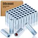 Blulu 50 Pcs 1/2"-13 Drop in Anchor Zinc Plated Inner Female Thread Expansion Anchor Drop in Anchors Expansion Screws Internal Forced Bolts for Solid Concrete