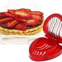 3 x Red Strawberry Slicer,Cup Slicers | Egg Slicers | banana slicers | Strawberry Cutter | Quickly Making Fruit Vegetable,Stainless Steel Blade Kitchen Tools and Gadgets Fruit and Vegetable Tools