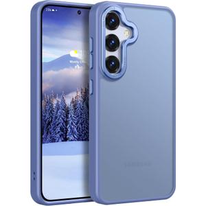 Rayboen for Samsung Galaxy S25 Case, Skin Feel Translucent Frosted Anti-Scratch Protective Phone Cover for Samsung S25 with Bumper Hard PC Back Soft Silicone Edge, Matte LightBlue