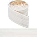 CRASPIRE 90.5 x 3 Wider White Foam Flexible Molding Trim Peel and Stick Self Adhesive Crown 3D Decorative Wallpaper Border Caulk Trim Wall Baseboard Lines Mirror Moulding Frame Strip for Home Decor