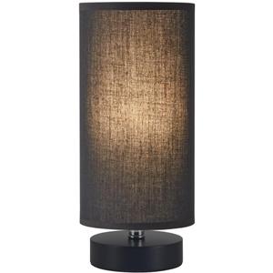 lifeholder Table Lamp, Bedside Nightstand Lamp, Simple Desk Lamp, Cylinder Table Lamp for Bedroom Living Room Office Study, Black Shade and Base (Black)